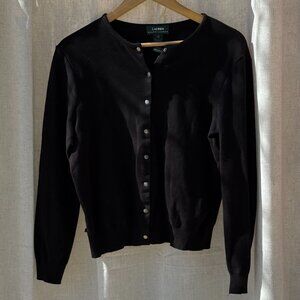 Ralph Lauren Black Cardigan Sweater – Size M (Vintage)